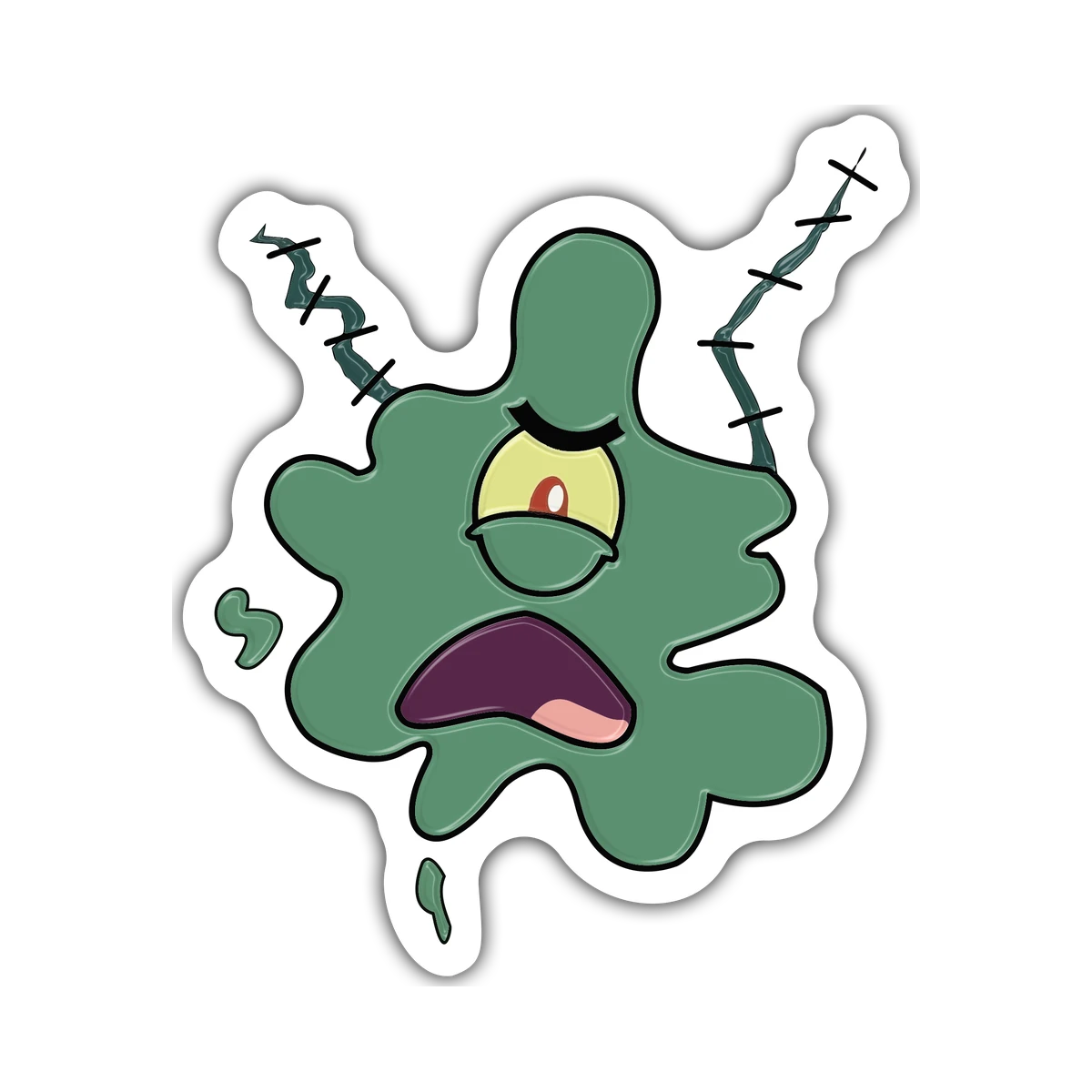 Bob Esponja – Plankton – Vinilo blanco + Laca brillante