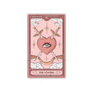 Tarot “Los amantes” – Vinilo blanco + Laca brillante