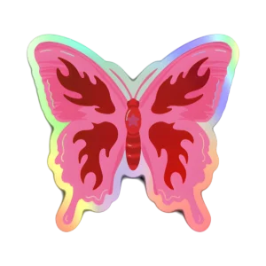 Mariposa Rosa Holográfica - Holográfico