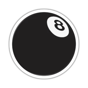 Bola 8 – Vinilo blanco + Laca brillante