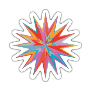 Estrella de colores – Vinilo blanco + Laca brillante