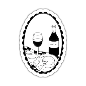 Vinito y quesito – Vinilo blanco + Laca brillante