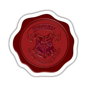 Sello Hogwarts – Harry Potter – Vinilo blanco + Laca brillante