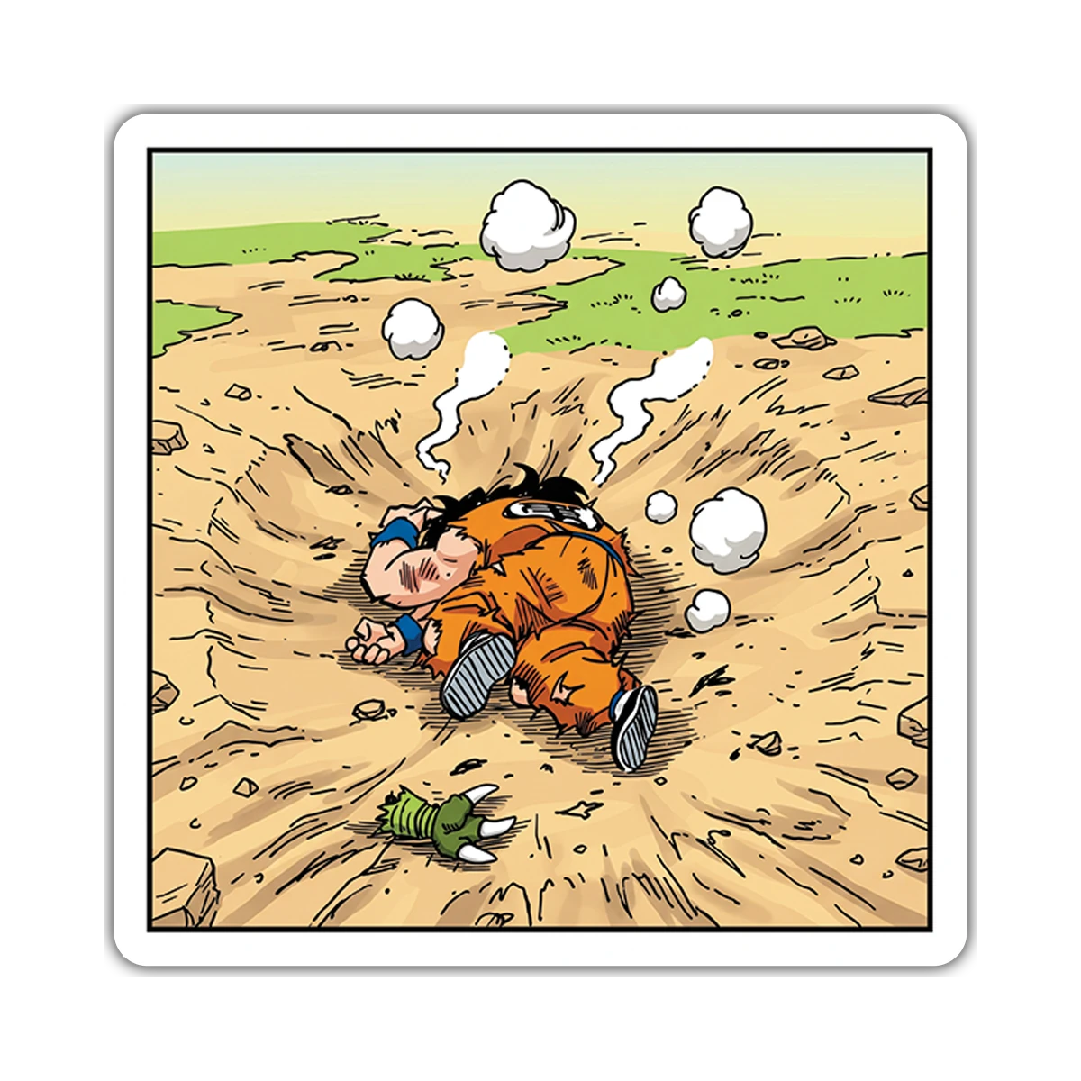 Goku Derrotado – Vinilo blanco + Laca brillante