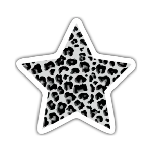 Estrella print – Mini versión – Vinilo blanco + Laca brillante