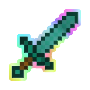 Espada de Diamante encantada - Minecraft - Holográfico + Laca brillante