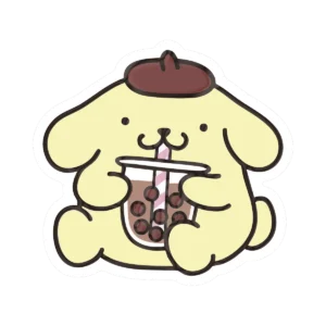 Sticker Pompompurin bobba tea – Laca brillante