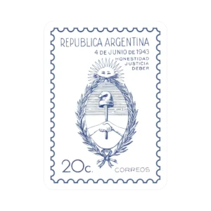 Sticker Estampilla Argentina – Laca brillante