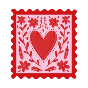 Sticker Estampilla Corazón – Laca brillante