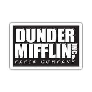 Dunder Mifflin – The Office – Vinilo blanco + Laca brillante