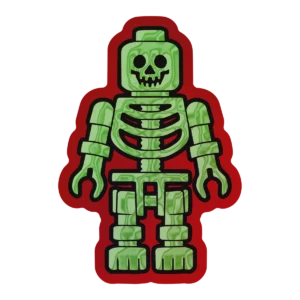 Sticker Lego esqueleto rojo