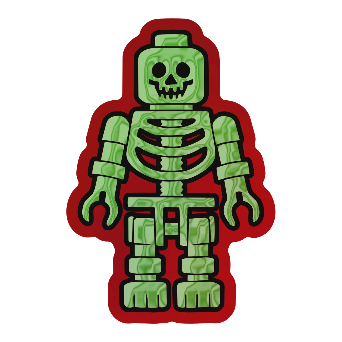 Sticker Lego esqueleto rojo