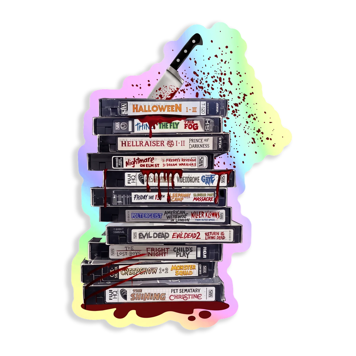 Sticker Películas de terror (fondo holo)