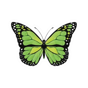 Sticker Mariposa verde – Laca brillante
