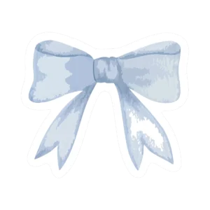Sticker Moñito celeste 2 – Laca brillante