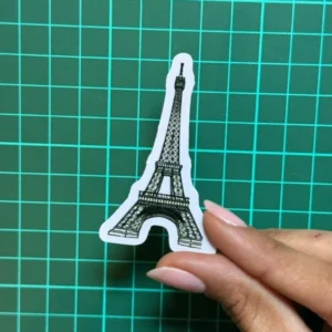 Torre Eiffel - Vinilo blanco + Laca brillante