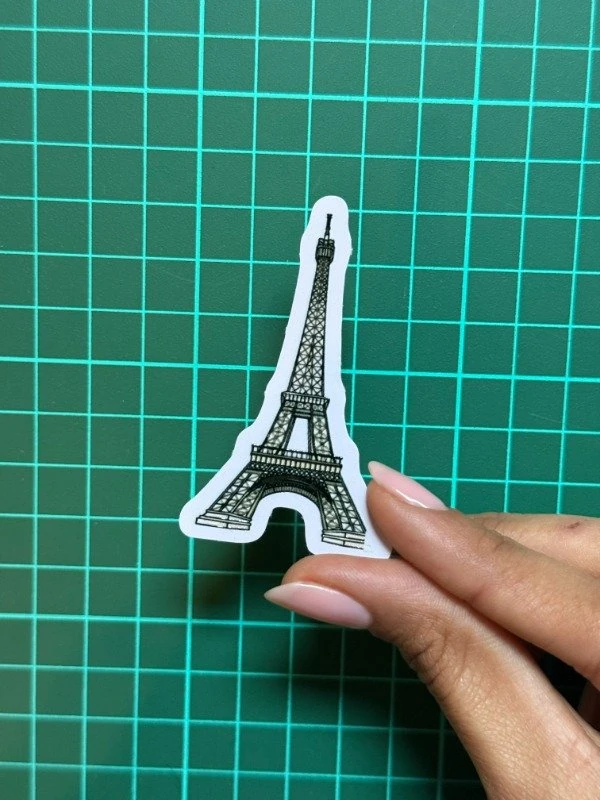 Torre Eiffel - Vinilo blanco + Laca brillante